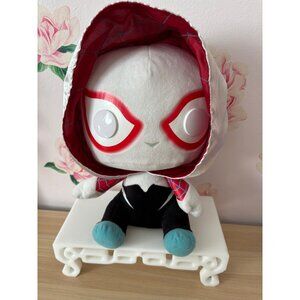 Marvel Disney Spider-Man Ghost Spider Gwen Hooded Plush 11" Blue & Red